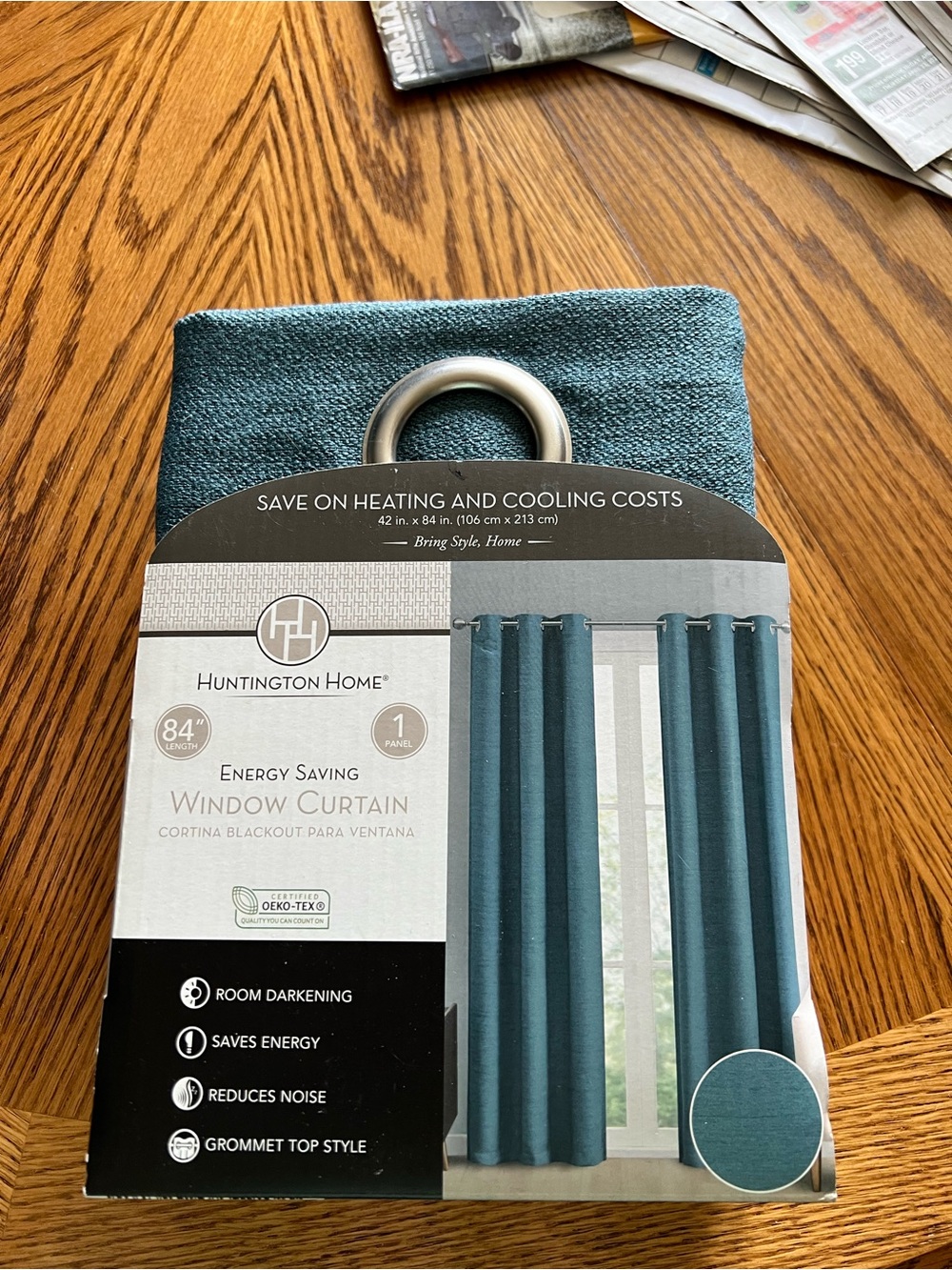 Huntington Home Teal Energy-Saving Grommet Window Curtain Panel